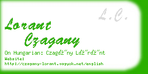 lorant czagany business card